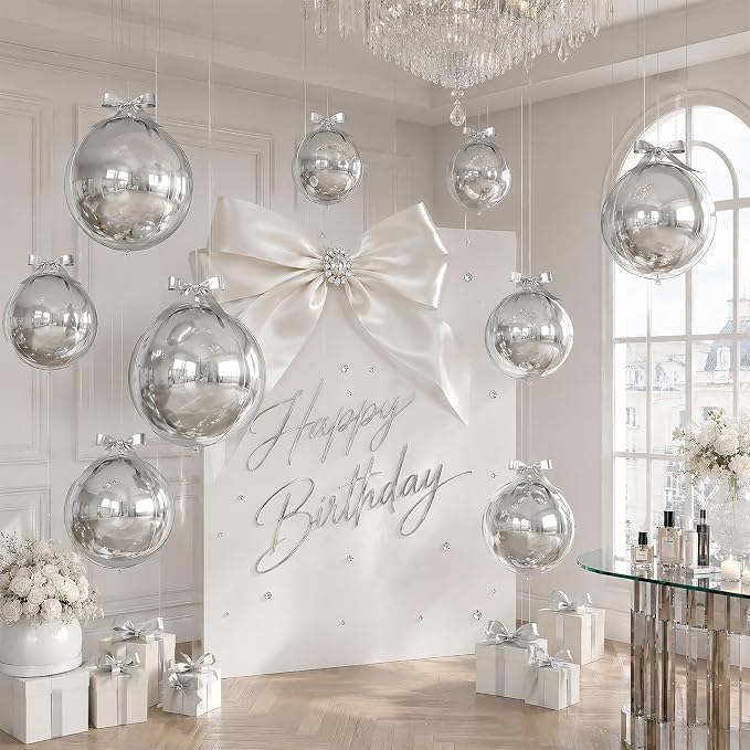 Silver Round Foil Balloons - Image 3