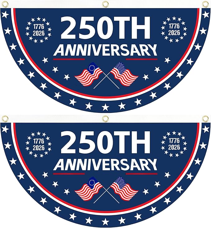 2PCS 250th Anniversary USA Flag, 1.5X3 FT 1776-2026 Fan Flags, 2 Ply Year by Unknown