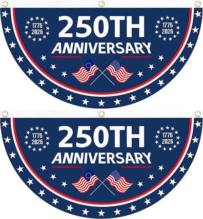 2PCS 250th Anniversary USA Flag, 1.5X3 FT 1776-2026 Fan Flags, 2 Ply Year by Unknown