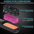 Cordless Hair Straightener Brush – Portable Ionic Hot Comb with 65W Fast Charger, Mini Travel Hair Straightening Brush for Women, Lightweight for Home Or On-The-Go Styling (Black)