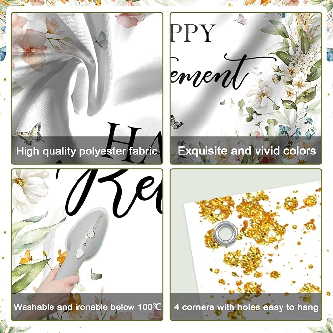Avezano Happy Retirement Banner Wildflower Themed Happy Retirement Party - Image 8