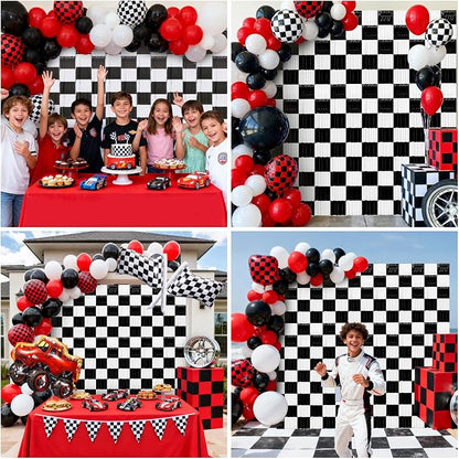 2 Packs Race Car Foil Fringe Curtain, Baby Shower, Racing Car Truck One Happy - Image 5