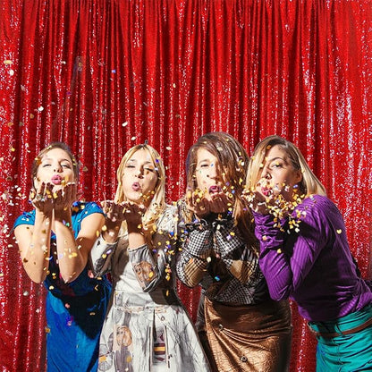SquarePie 8x10ft Red Sequin Backdrop, High Density Non-Transparent Glitter - Image 9