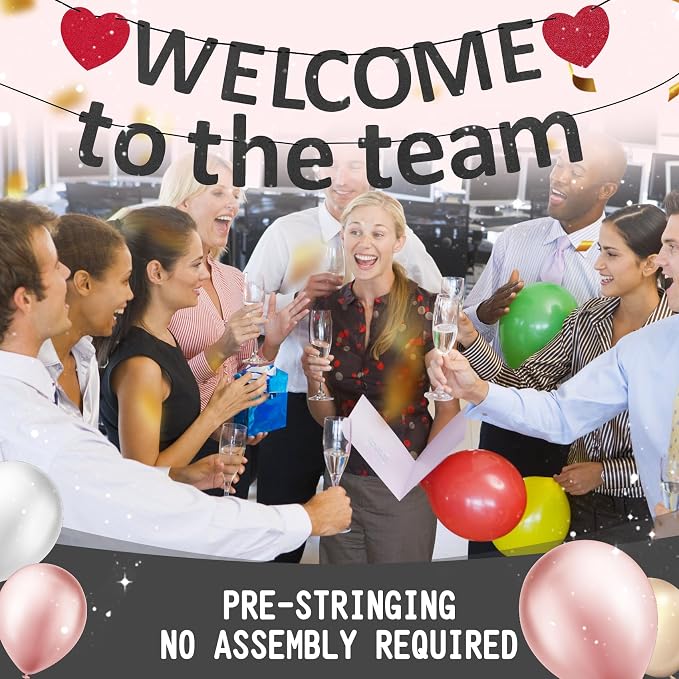 Pre-Strung Glitter Welcome to the Team Banner Welcome Banner Welcome Decorations - Image 6