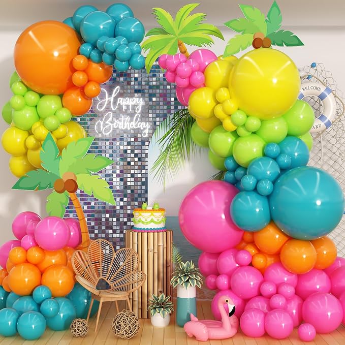 Summer Tropical Balloon Arch Garland Kit by Jobkoo