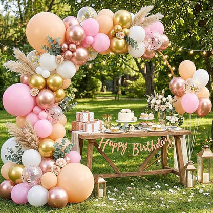 RUBFAC Rose Gold Balloons Garland Arch Kit, Latex Party Balloons Different - Image 6