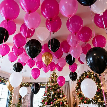 50pcs Hot Pink Balloons 12 Inch Vibrant Pink Latex Balloons - Image 3
