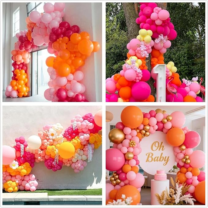 Pink and Orange Balloon Arch Kit - Image 7