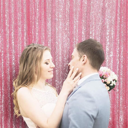 Poise3EHome Fuchsia Pink Sequin Backdrop, 6Ft x 8Ft Glitter Photography - Image 7