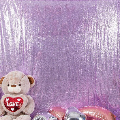JYFLZQ Lavender Sequin Backdrop Curtains 6ft x 8ft 1 Panel Glitter Photo Booth - Image 2