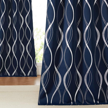 NICETOWN Blackout Curtain Panels 72 inches Long, Window Treatment Foil Printed by NICETOWN
