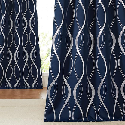 NICETOWN Blackout Curtain Panels 84 inches Long, Window Treatment Foil Printed by NICETOWN