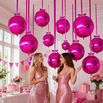 Hot Pink Round Foil Balloons - Image 6