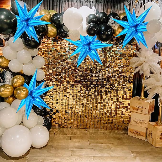 Blue Star Balloons, 12 Point Large Spike Mylar Balloon - Image 4