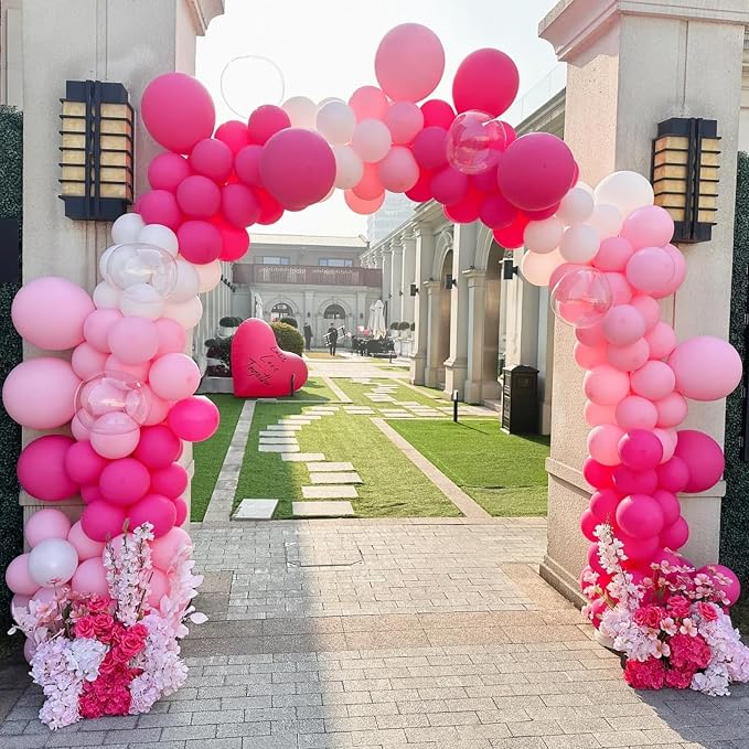 Voircoloria 66pcs Hot Pink Latex Party Balloons, 12inch | - Image 4