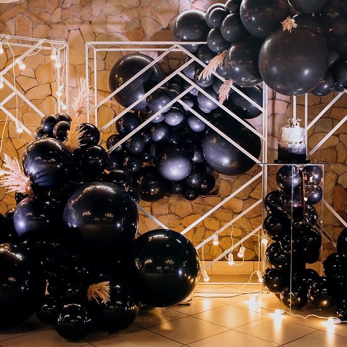 RUBFAC Balloon Arch Kit Black Balloons Different Sizes 129pcs - Image 8