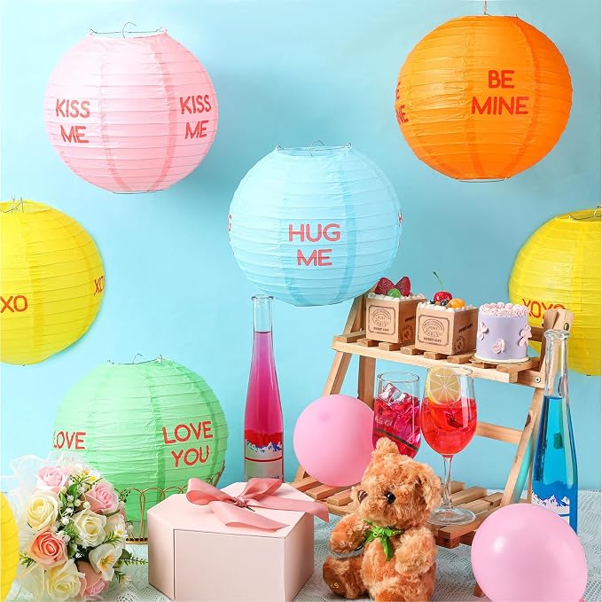 12 Pcs 10 Inch Hanging Paper Lanterns Party Decorations Pastel Classroom Decor - Image 2