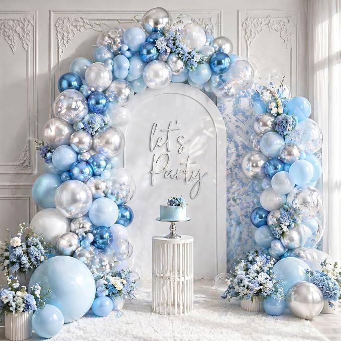 Blue Silver Balloon - Image 3