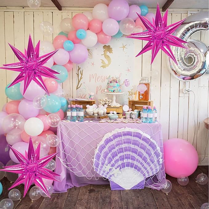 ZAKVOOR 60 Pcs Star Balloons 12 Spike Foil Explosion Party Decoration Balloons - Image 4