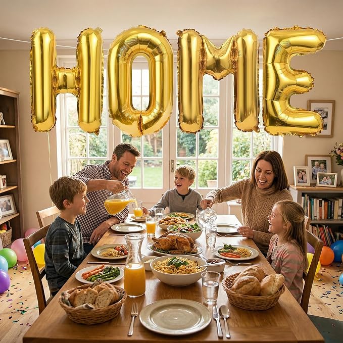 40 Inch Gold HOME Balloons, Large Gold Letter Foil Balloon - Image 6