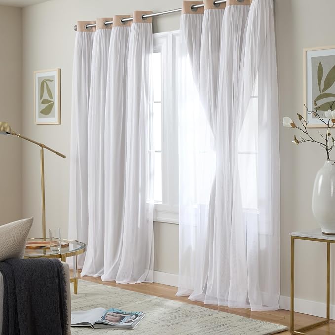 TOWN & COUNTRY LUXE Talia Double Layer Indoor Curtains, Sheer and Room - Image 3