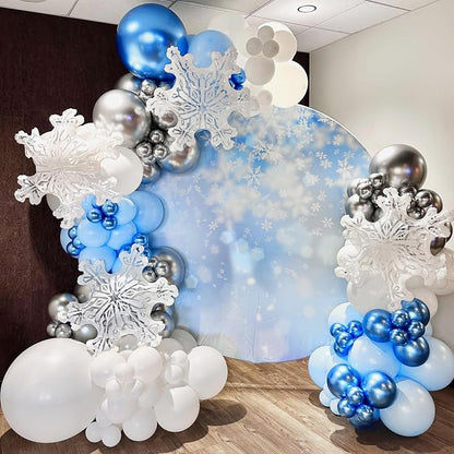 Awenztech 122pcs Metallic Blue Latex Balloons in 18 12 10 5 inches | Graduation - Image 6