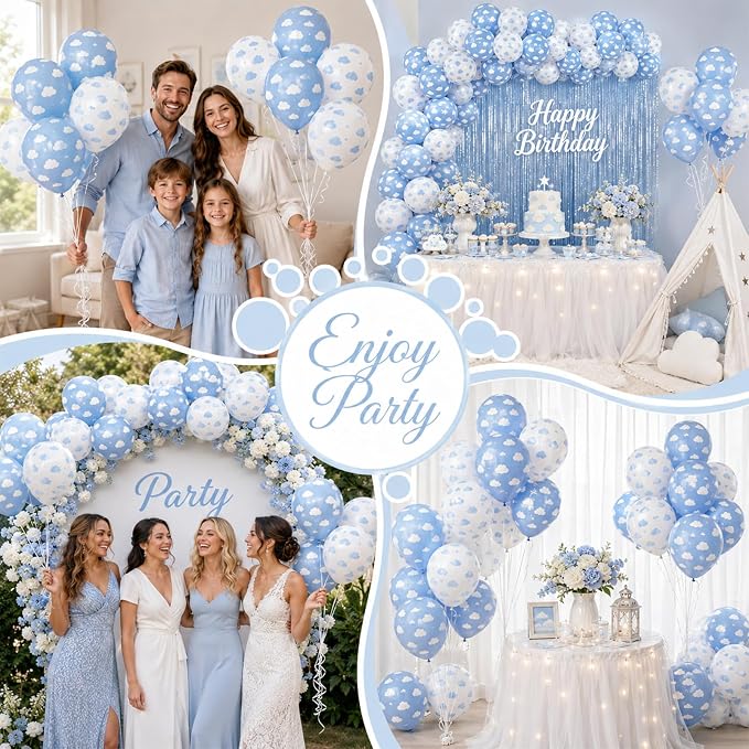 Cloud Balloons, Baby Shower, Cloud Themed Party Decorations Supplies - Image 6