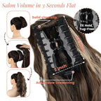 Claw Clip Ponytail Extension 18 Inch Curly Wavy Ponytail Extension Jaw Clip on Pony Tails Hairpiece for Women Fluffy Natural Synthetic for Daily Use (Chocolate Brown with Blonde Highlights)