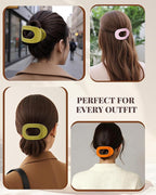 6 PCS Flat Hair Clips for Women - French Medium Flat Claw Clips for Thick Thin Hair, Strong Grip Non Slip Hair Claw Clips for Women Girls