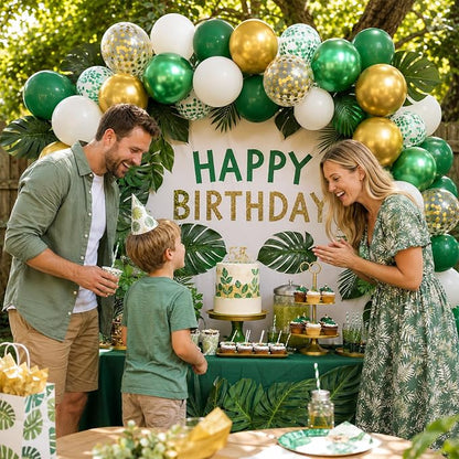 Green Gold Balloons 60PCS Metallic Gold Green - Image 3