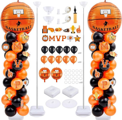 Gejoy 2 Sets Basketball Balloon Column Stand Kit Include 162 Latex Balloons 12 by Gejoy