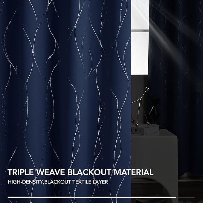 Deconovo Living Room Curtains 63 Inches Long, Thermal Insulated, Room Darkening - Image 4