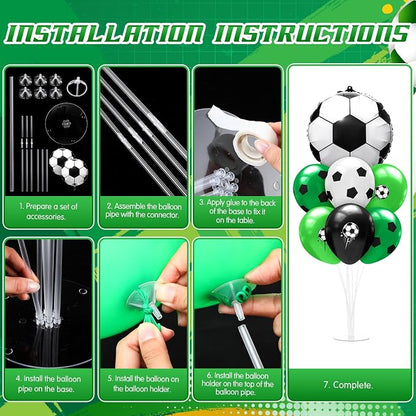 Sumind 2 Set Soccer Balloon Stand Kit Football Foil Balloons Table Centerpiece - Image 3