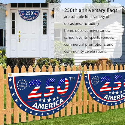 2PCS USA Anniversary 250th Flag, 1.5X3 FT Anniversary Fan Flags, Yard Signs - Image 7