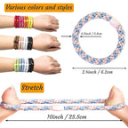 J.CARP 8Pcs Mixed color Hair Ties for Women Girls, Elastics Hair Bands Ponytail Holders, No Damage No Crease Hair Elastics, Perfect for Girls and Women with Thick or Curly Hair, Style 11