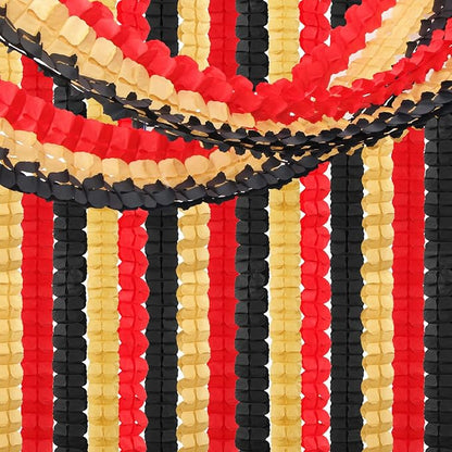 Red-Black Gold Party-Decorations Streamers Garland - Image 2