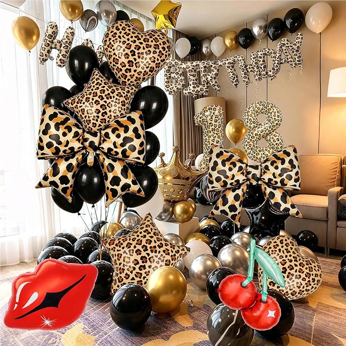 40Inch Large Leopard Print Number 8 Foil Balloons Cheetah 8th Wild One First - Image 4