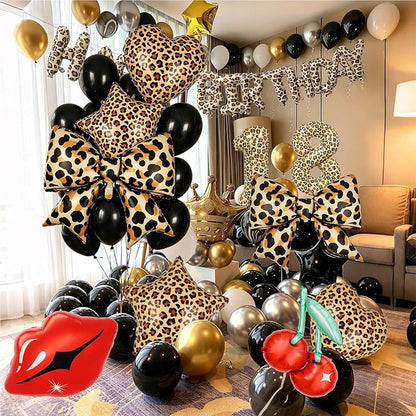 40Inch Large Leopard Print Number 3 Foil Balloons Cheetah 3rd Wild One First - Image 5