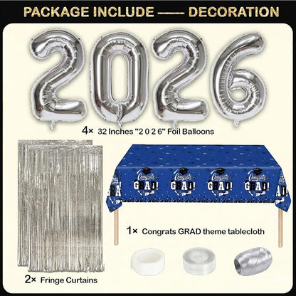 Blue and Silver Graduation Decorations Class of 2026 - Image 5