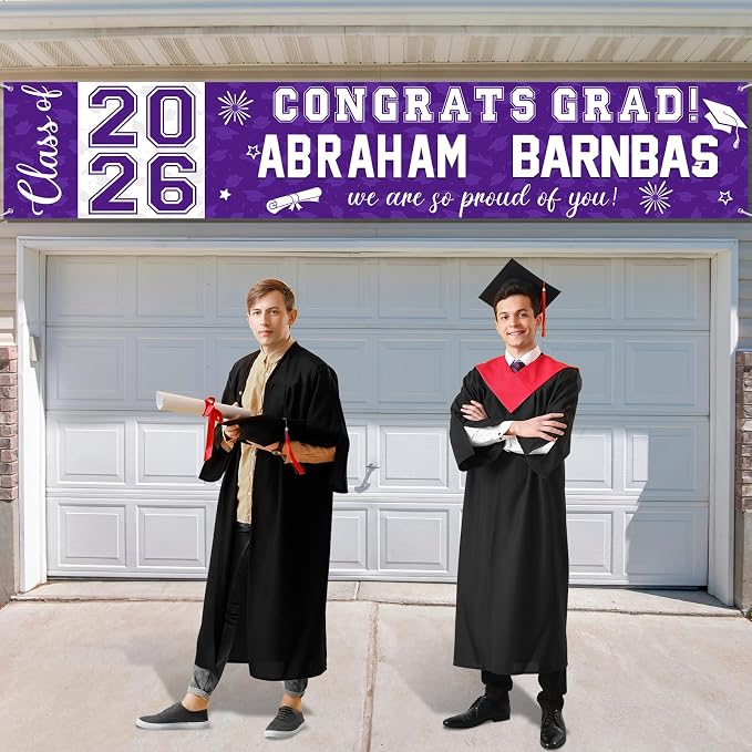 Graduation Congratulations Banner Decorations, Class of 2026 Personalized - Image 7