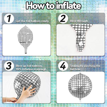 6pcs 22 Inch Silver Disco Ball Balloons - Image 8