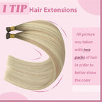 YoungSee I Tips Hair Extensions Real Human Hair Ombre I Tip Extensions Ash Blonde Balayage Platinum Blonde I Tip Extension 18In 60s 50g Itip Hair Extension for Girls