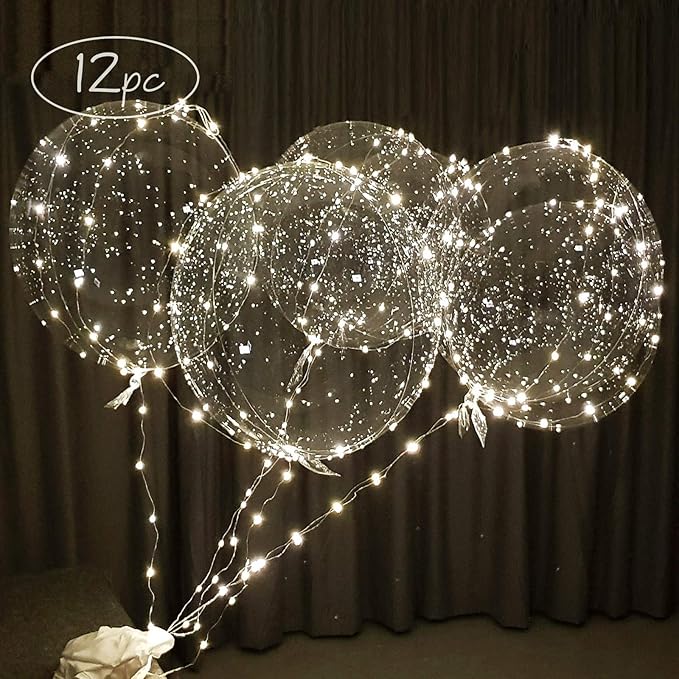 12PCS LED Light Up Bobo Balloons by lightsfever