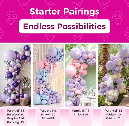 Bezente Pastel Purple Party Latex Round Balloons 36 Inch 8 Pack | Lavender - Image 4