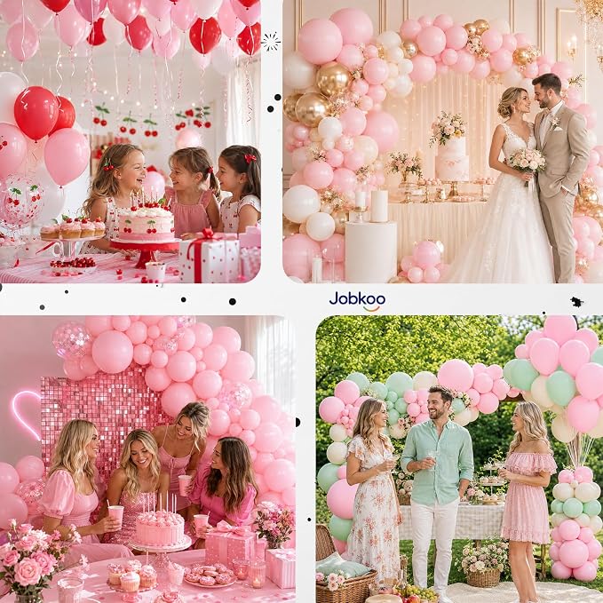 Jobkoo Pastel Pink Balloons 12 Inch - Image 6
