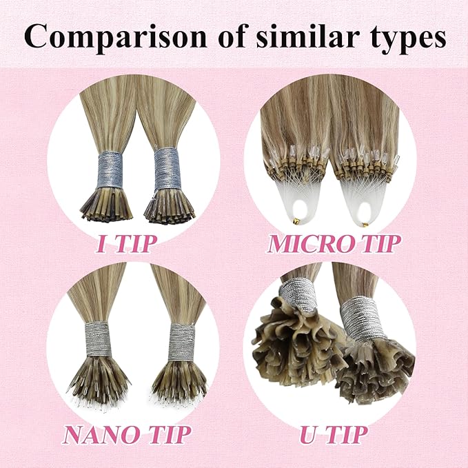 YoungSee Micro Bead Hair Extensions Real Human Hair Highlight Microbead Hair Extensions Human Hair Light Brown Mix Blonde Highlight Micro Link Hair Extension Remy Hair Silky Straight 22Inch 50s 50g