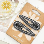 2PCS Rhinestone Hair Clips,Snap Hair Accessories,Decorative Hair Clips,Rhinestone Barrettes For Women Girls(SET16)