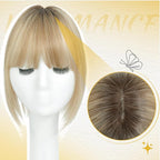 Hair Toppers for Women Real Human Hair Toppers for Women with Thinning Hairs Clip in Bangs 10 inch Swiss Base Hairpieces Loss Cover(Medium Brown to Creamy Iced Blone)#4T1016