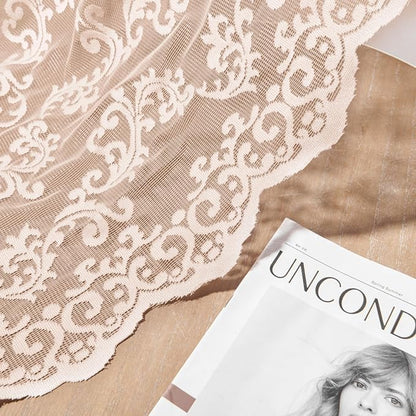 Blush Pink Lace Curtains 96 Inches Long 2 Panels - Image 6