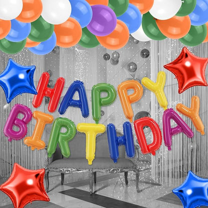 29PC Rainbow Happy Birthday Balloon Banner, 16 Inch 3D Aluminum Letter Banner - Image 7